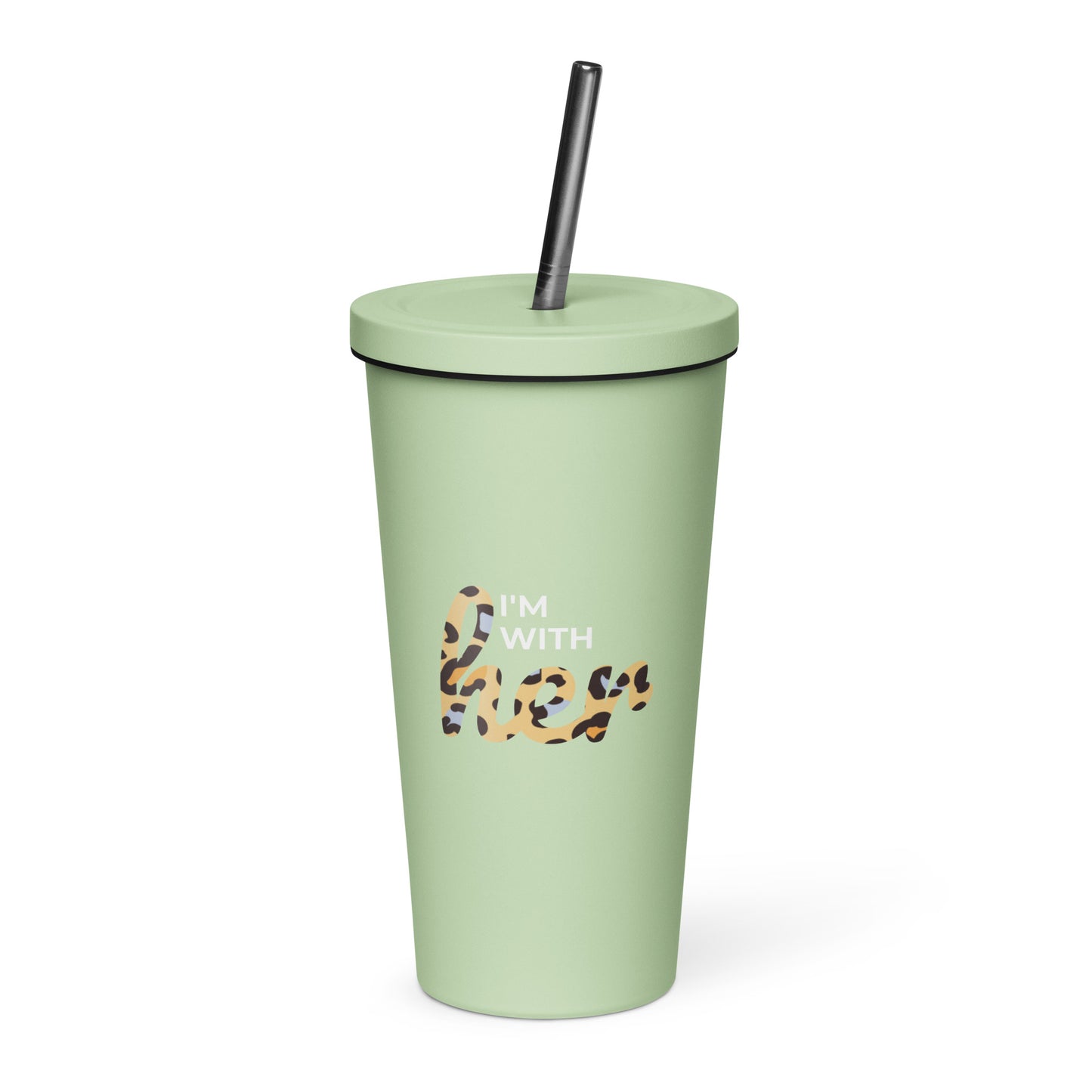 Insulated tumbler with a straw