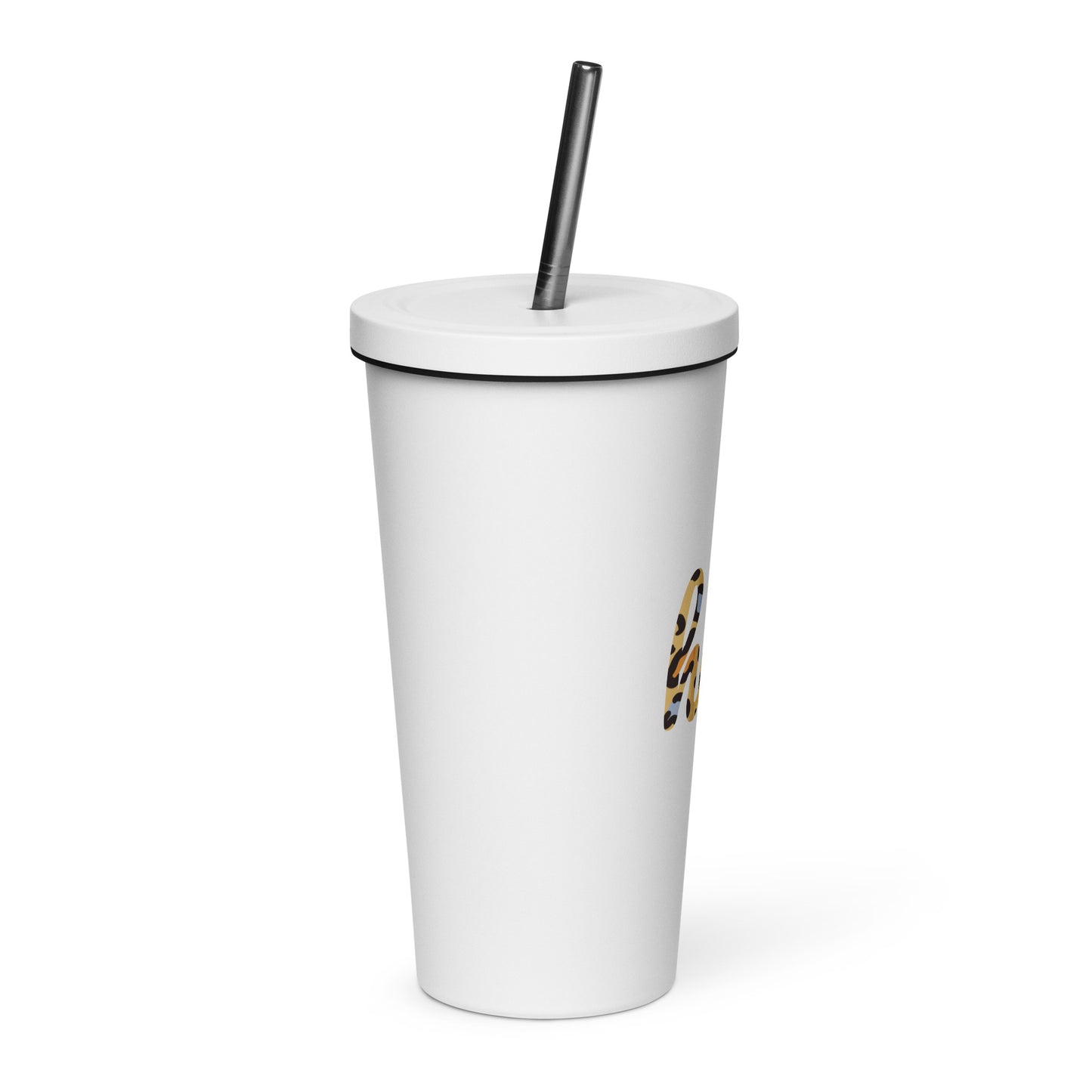 Insulated tumbler with a straw